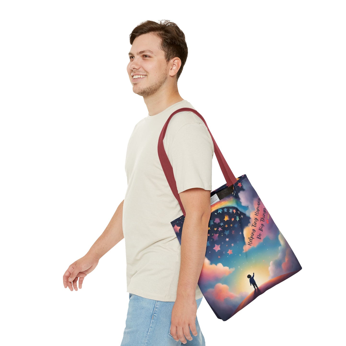Helping Tiny Humans Do Big Things Tote - Inspiring Kids to Reach for the Stars