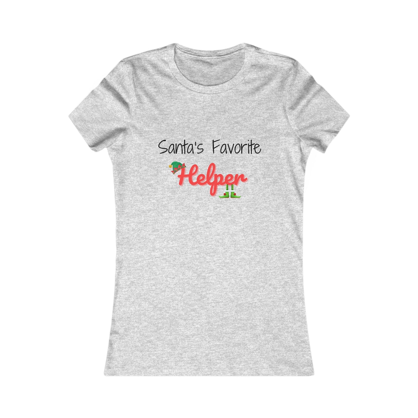 Santa's Favorite Helper Christmas Shirt (BF) - Festive Elf Hat and Shoes Holiday Tee