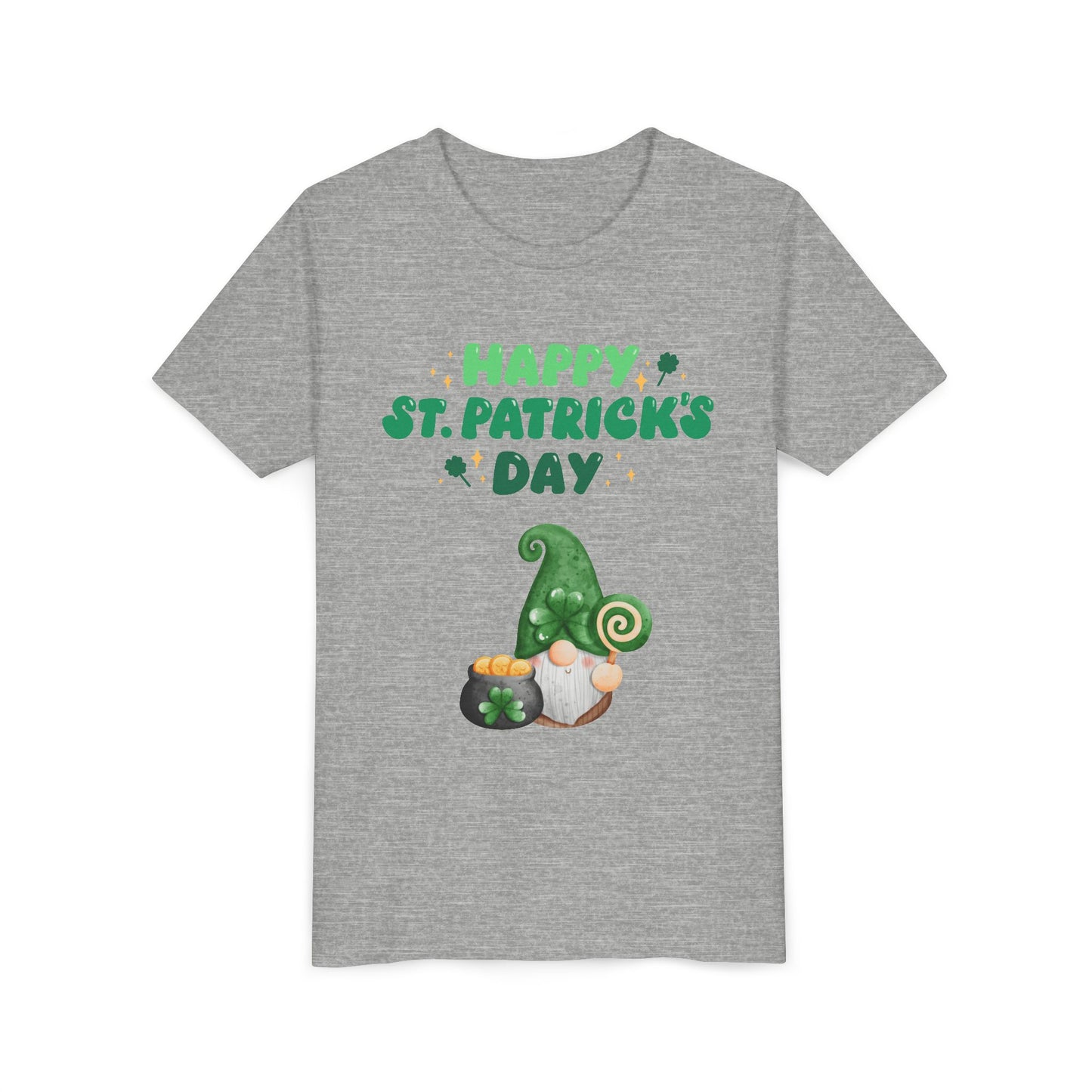 Happy St. Patrick's Day Gnome Youth Tee | Shamrock, Pot of Gold