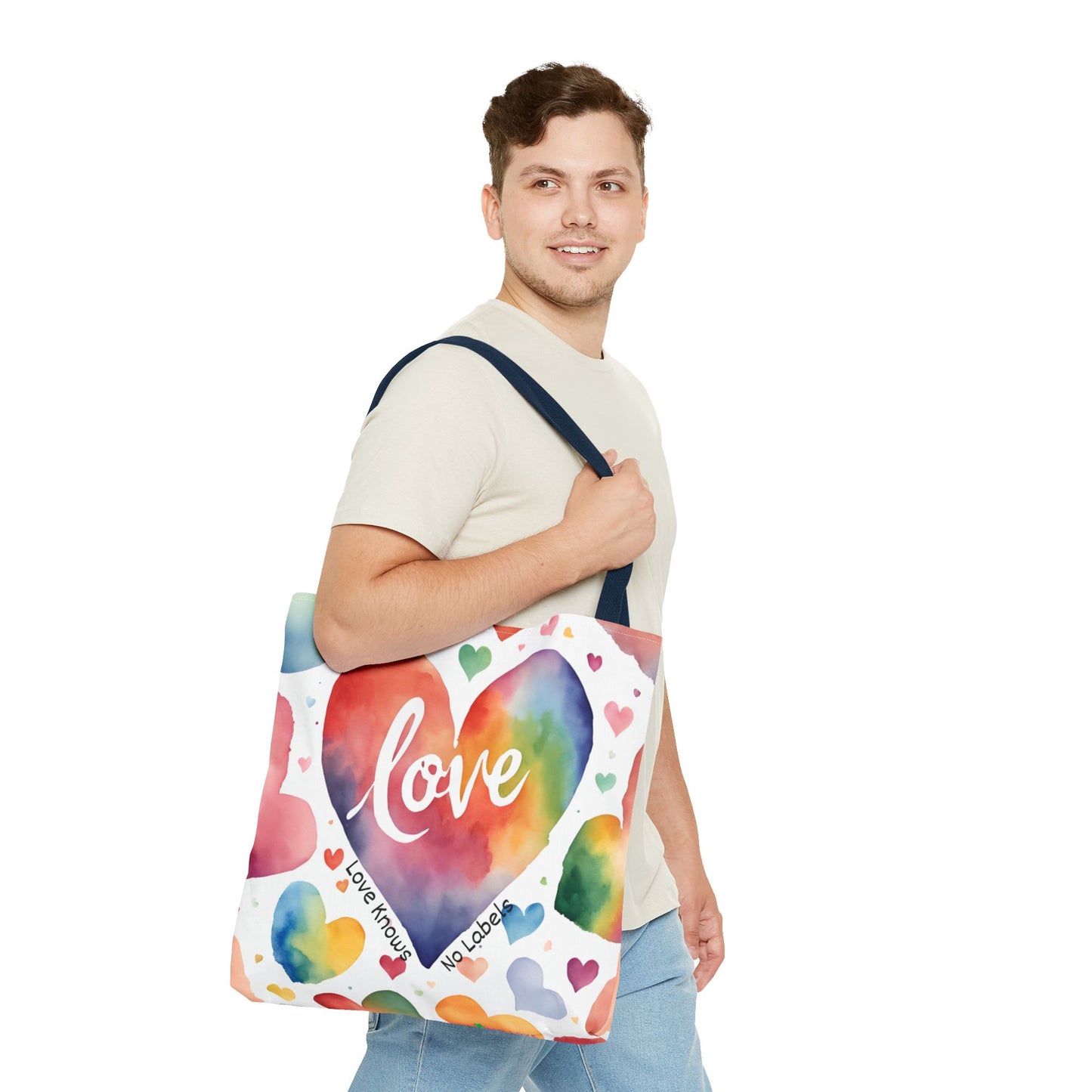 Love Knows No Labels - Hearts, Hearts, Hearts Tote Bag - Embrace Every Difference