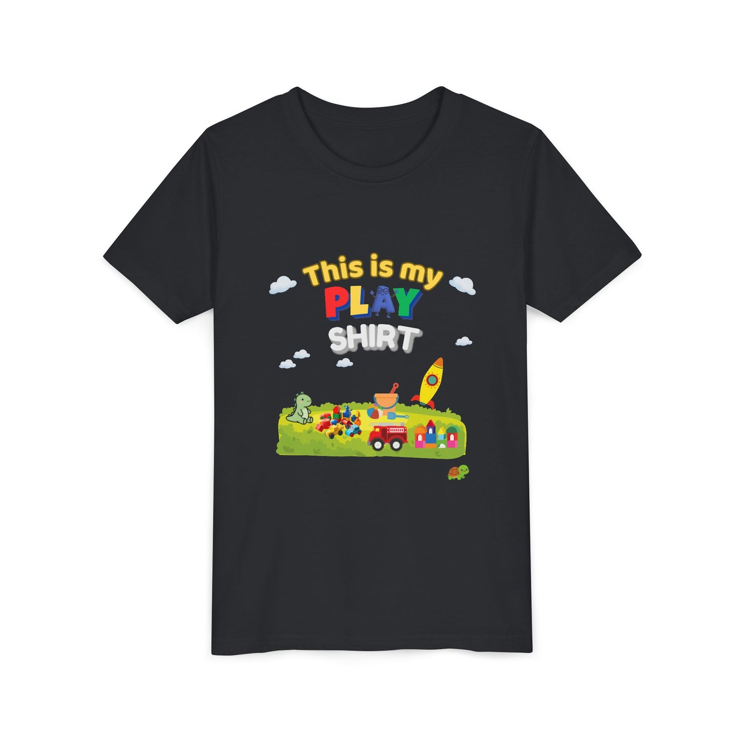 This is My Play Shirt Youth Tee | Toy Rocket, Blocks, Truck Kids Shirt