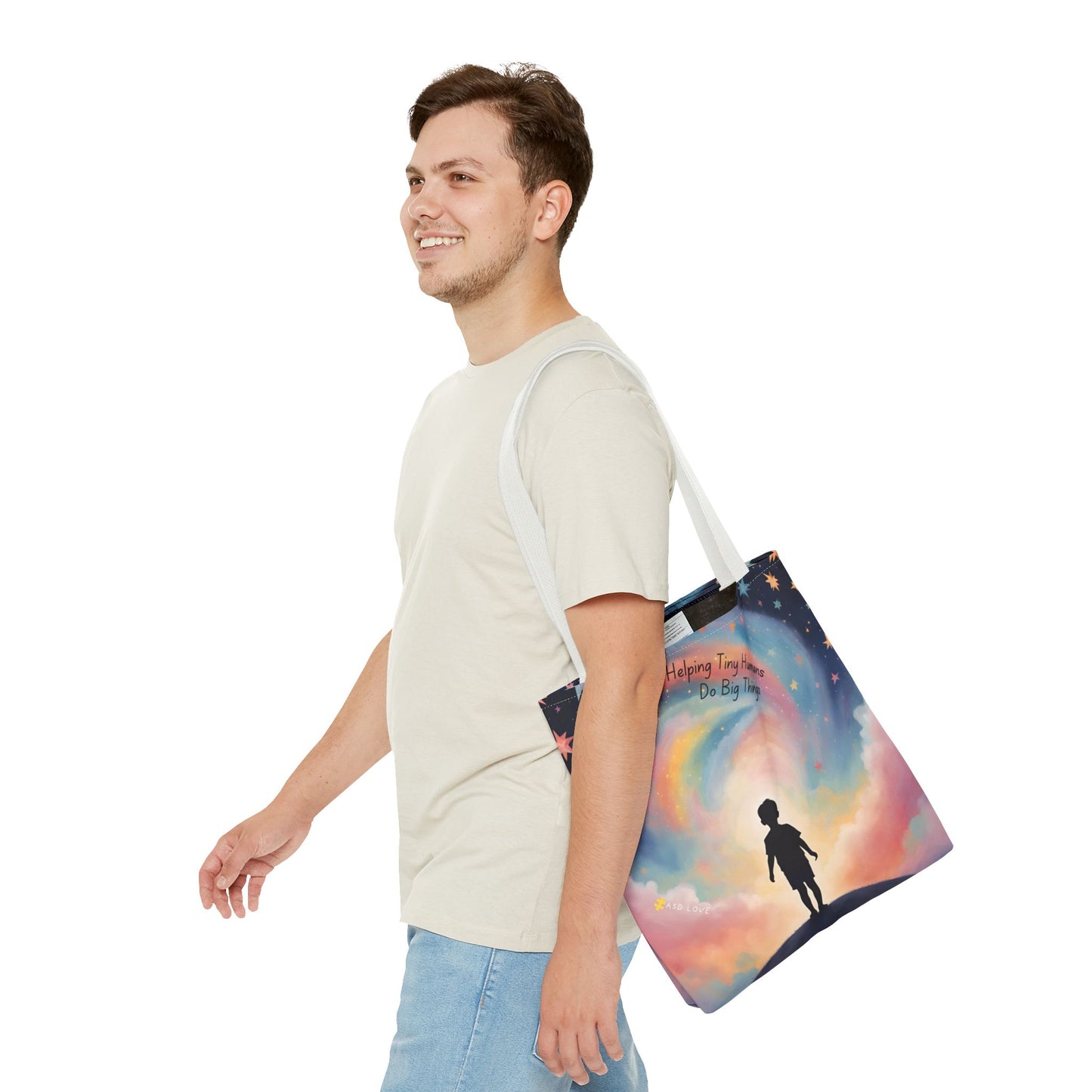Helping Tiny Humans Do Big Things Tote - Inspiring Kids to Reach for the Stars