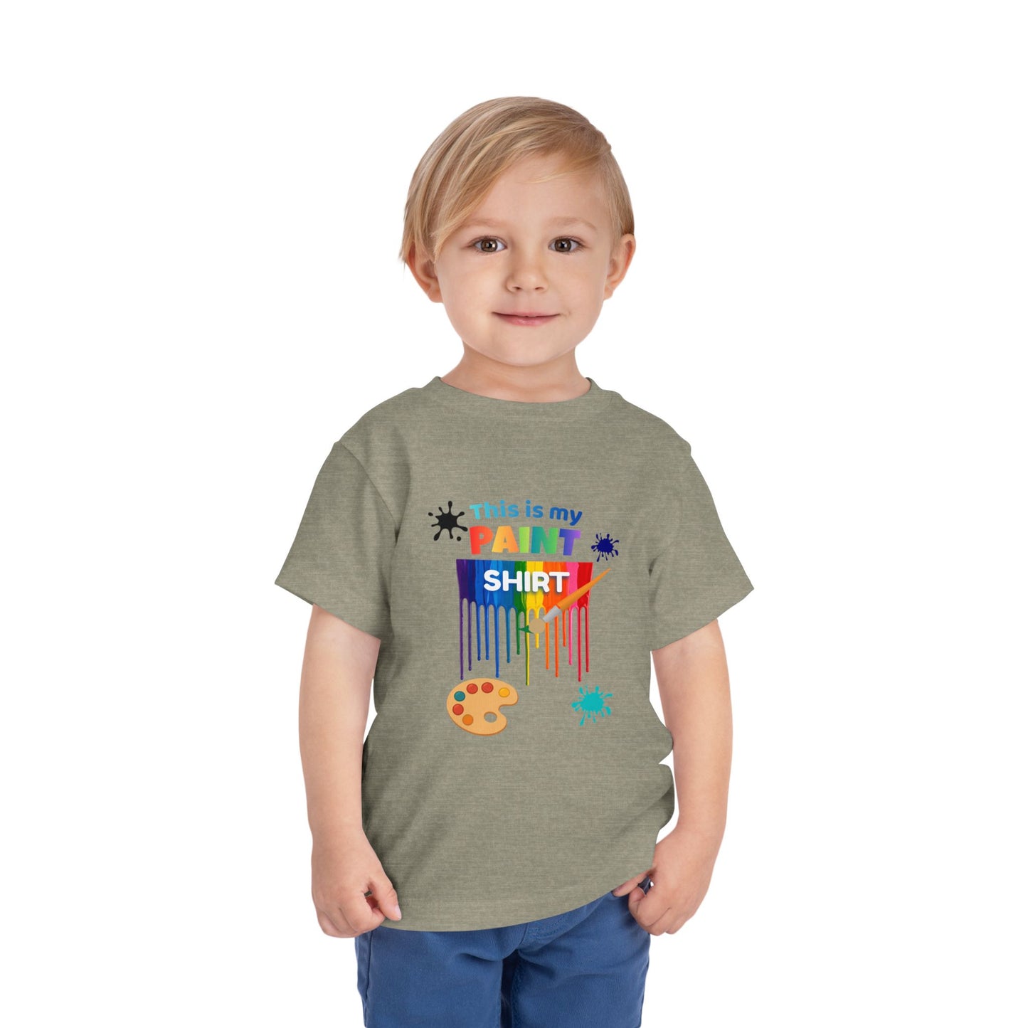 This Is My Paint Shirt Toddler Tee | Colorful Paint Palette Drips, Art Splash Design