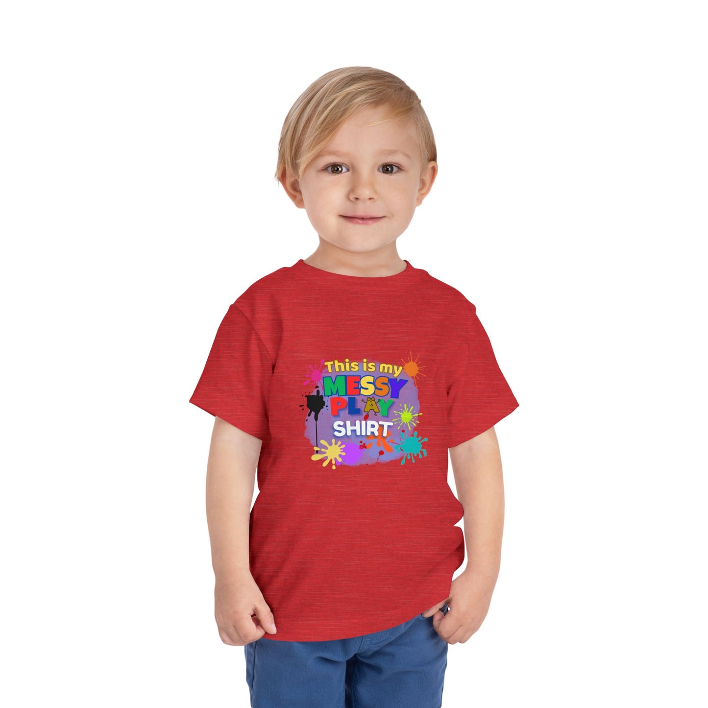 Messy Play Paint Splatter Toddler Tee | "This is my messy play shirt"