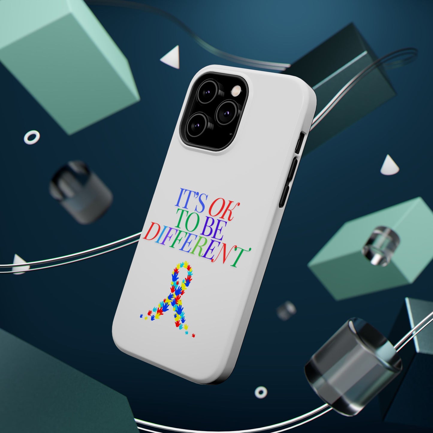 Autism Support Ribbon: It's Okay to Be Different - ASD Awareness Phone Case