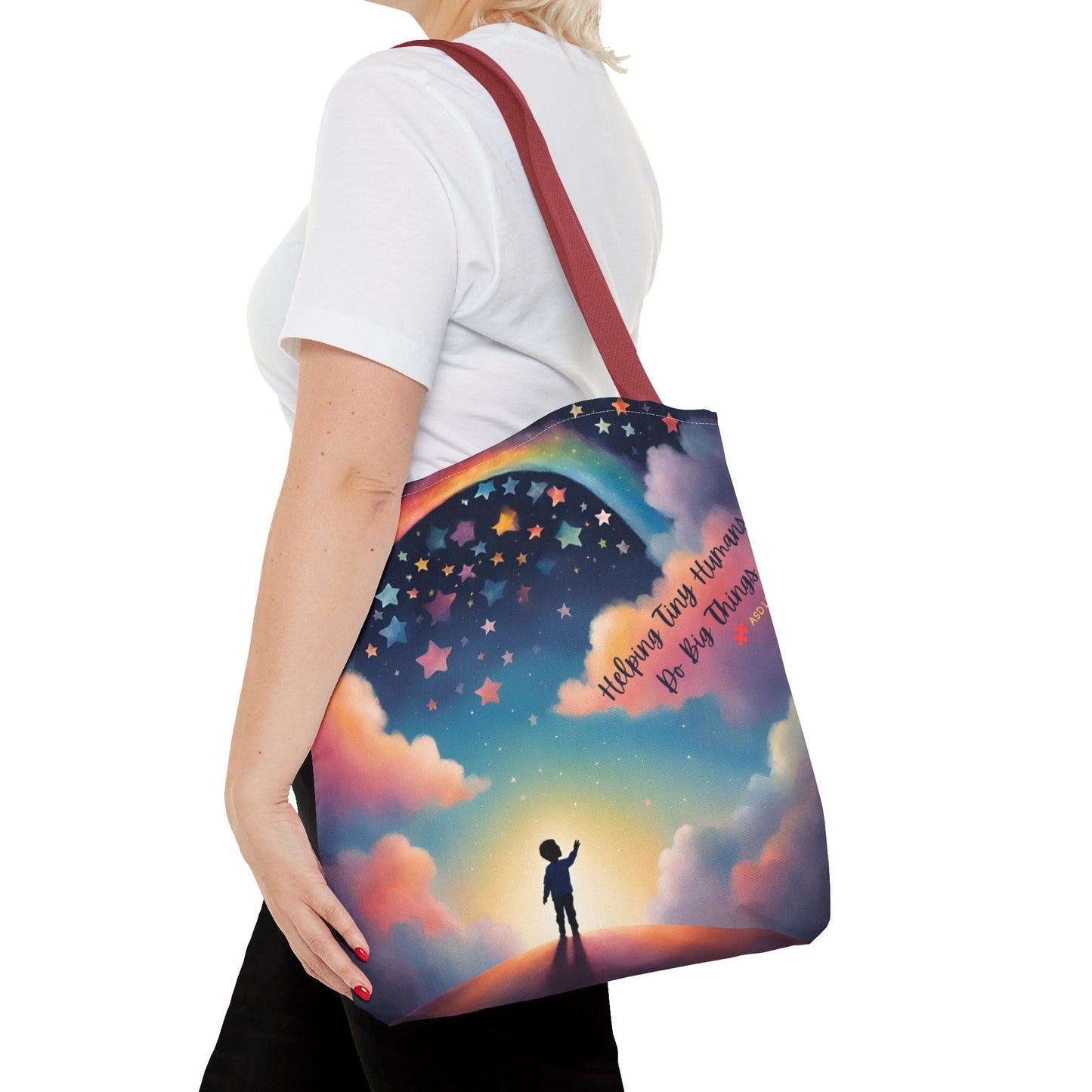 Helping Tiny Humans Do Big Things Tote - Inspiring Kids to Reach for the Stars