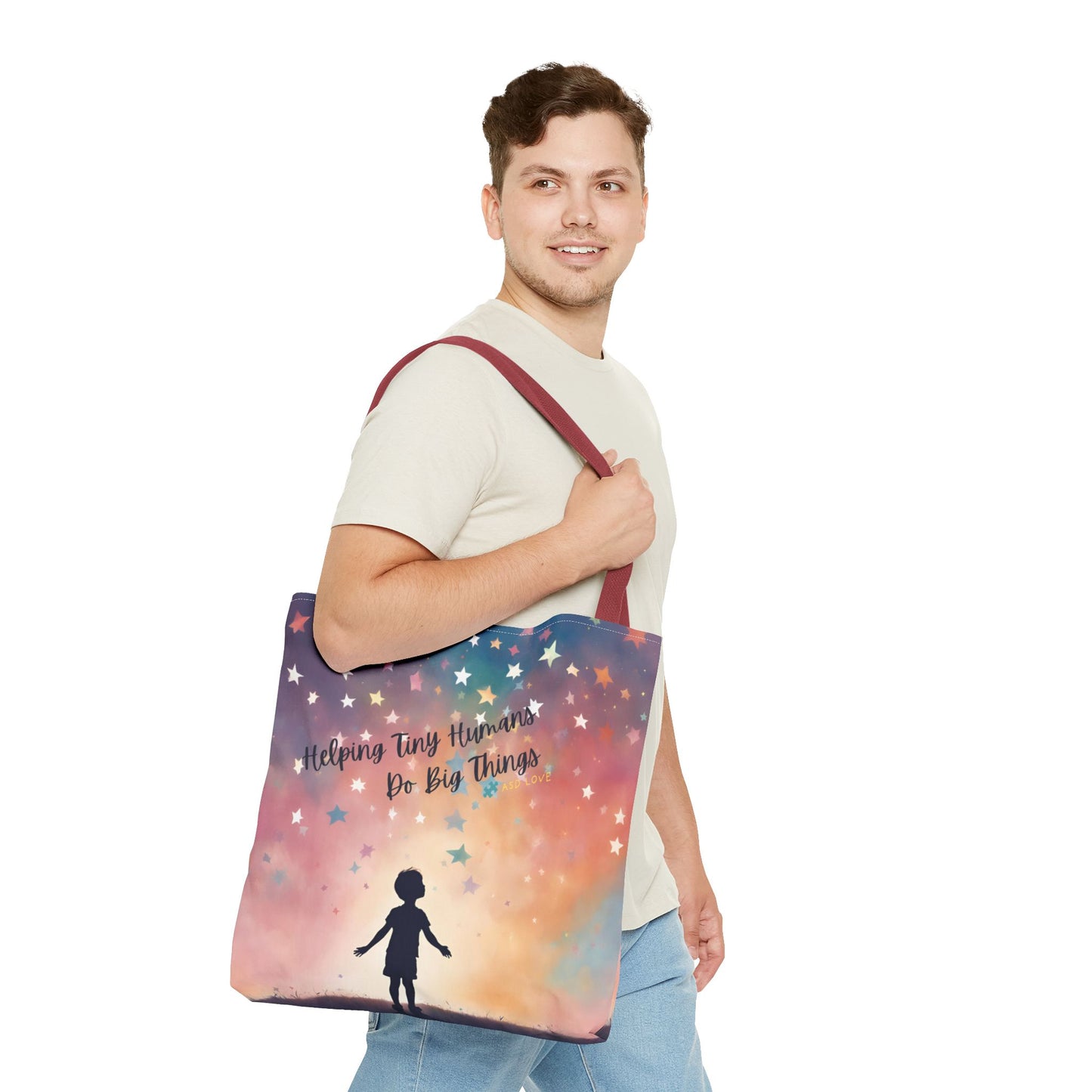 Helping Tiny Humans Do Big Things Tote - Inspiring Kids to Reach for the Stars