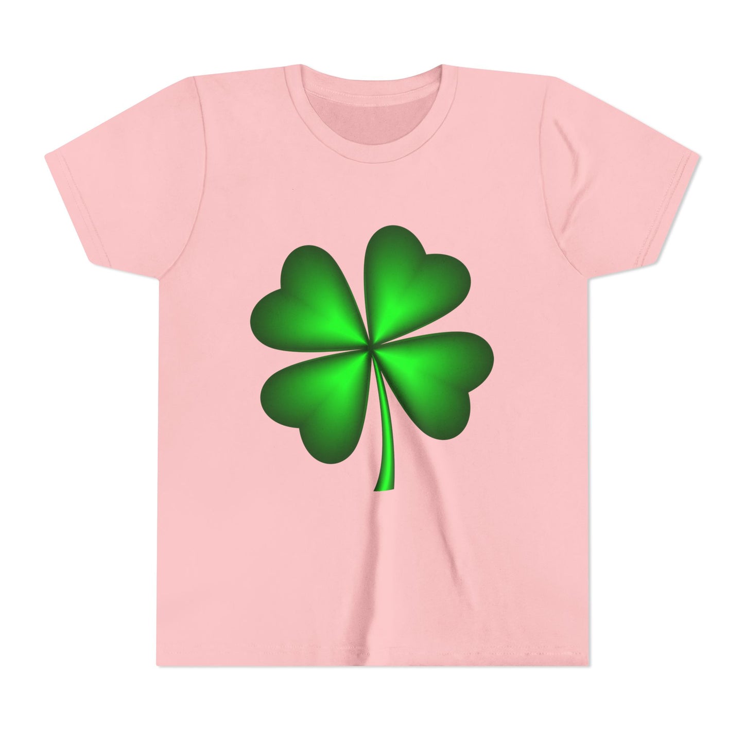 Green Four-Leaf Clover Youth Tee | St. Patrick's Day Shamrock Shirt