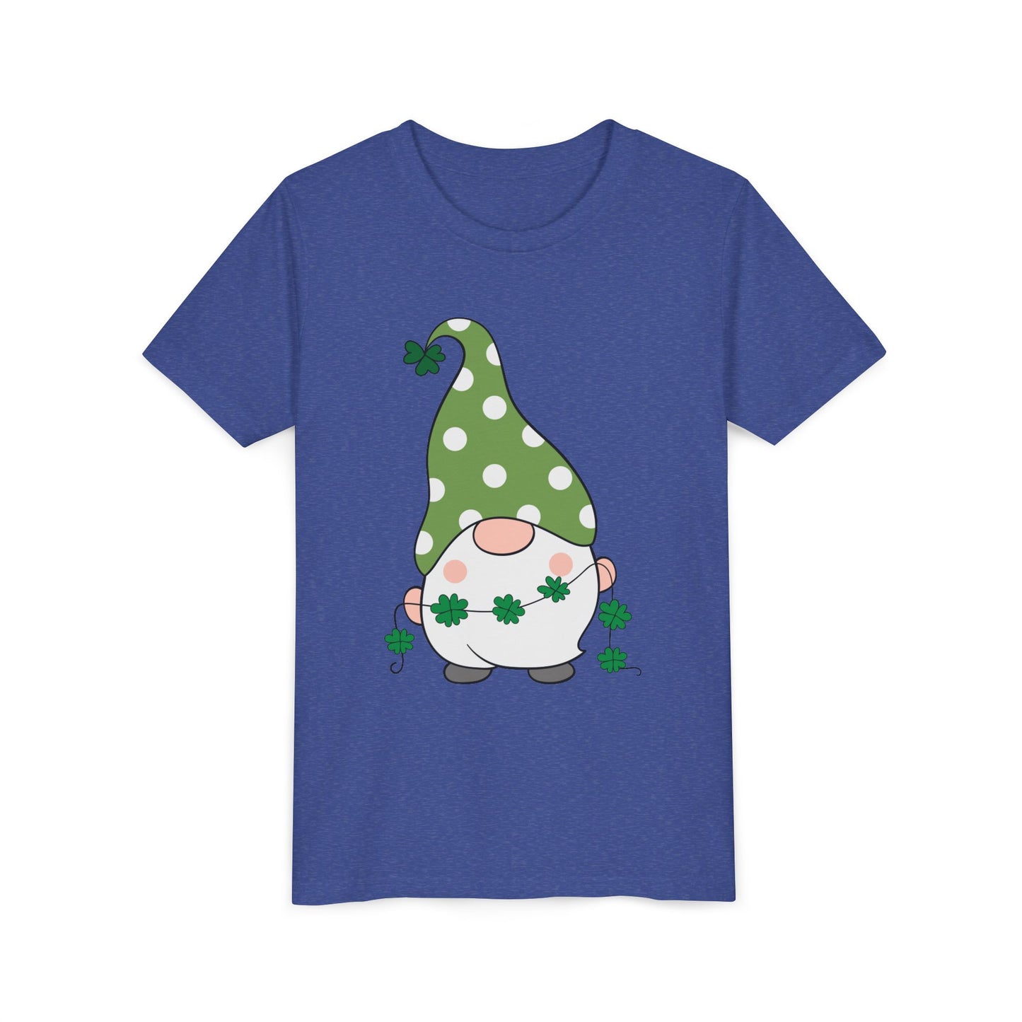St. Patricks Gnome Youth Tee | Green Polka Dot Hat with Shamrocks