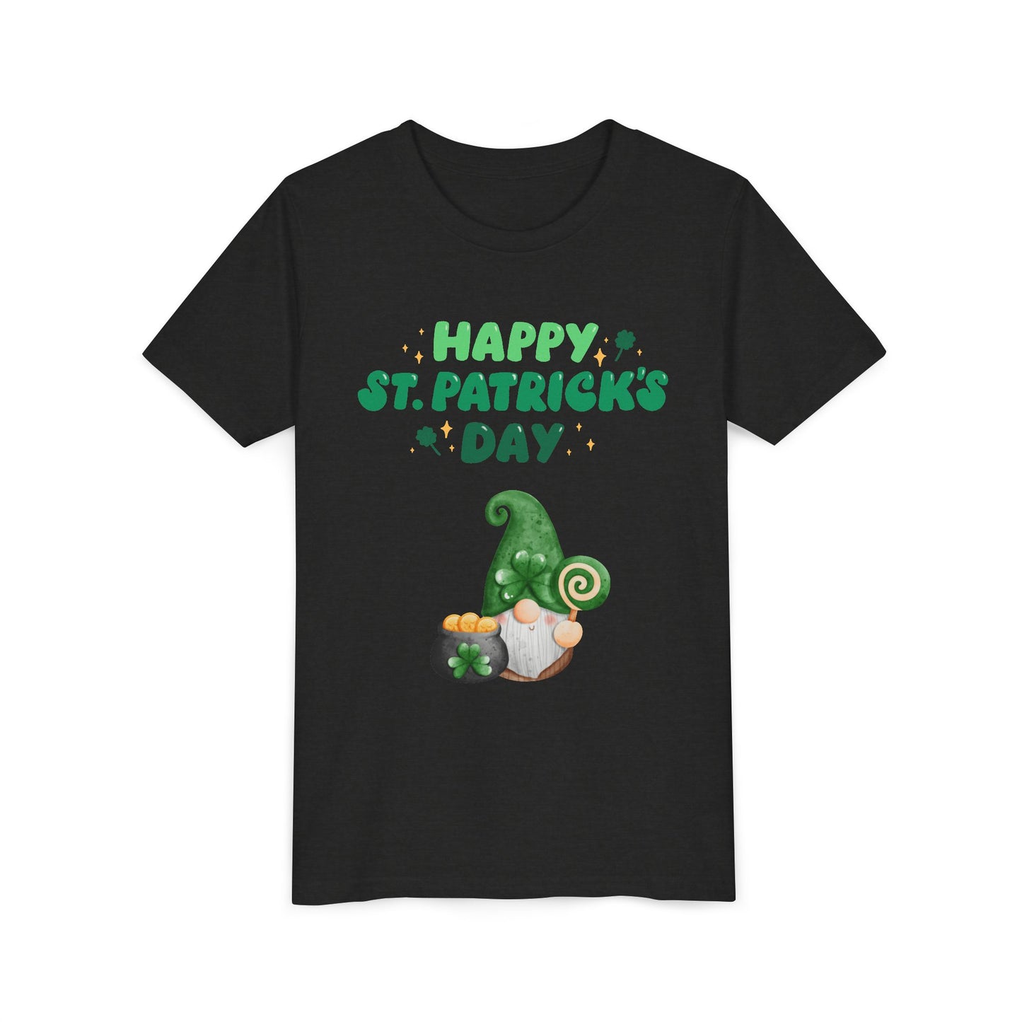 Happy St. Patrick's Day Gnome Youth Tee | Shamrock, Pot of Gold