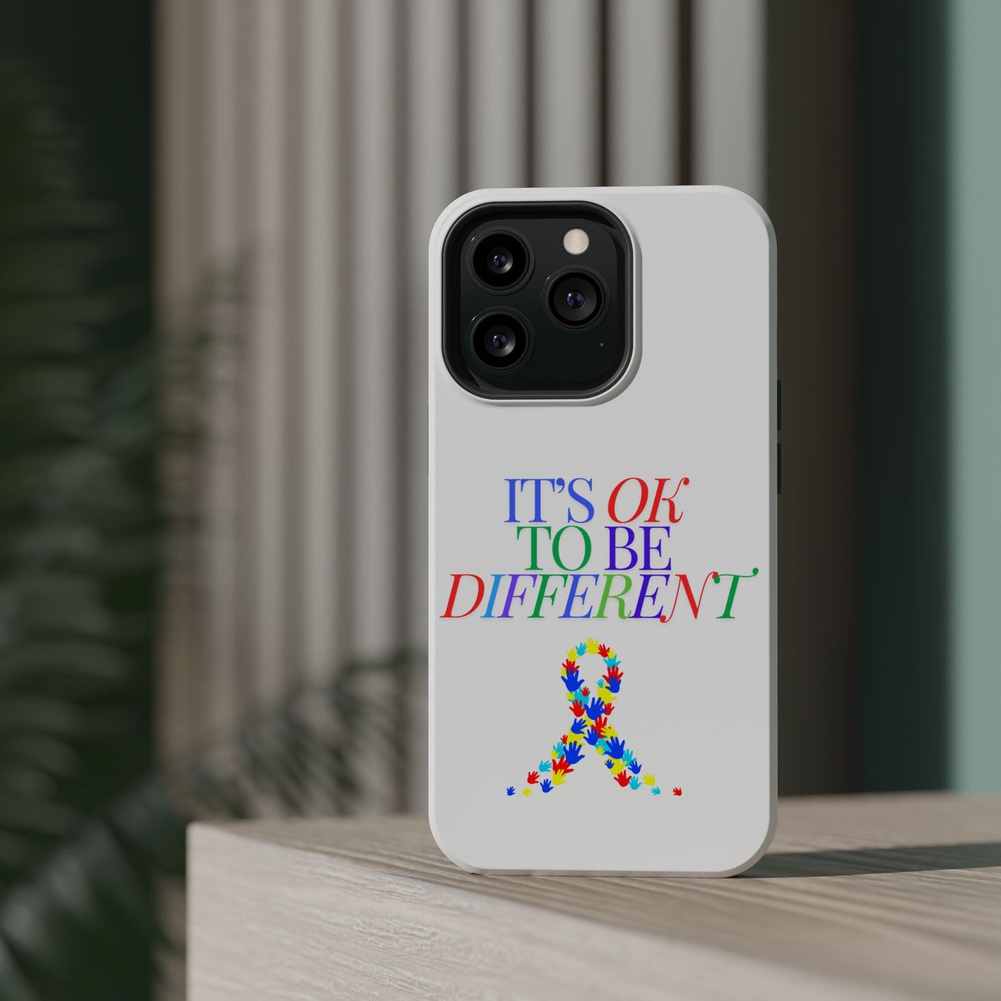 Autism Support Ribbon: It's Okay to Be Different - ASD Awareness Phone Case