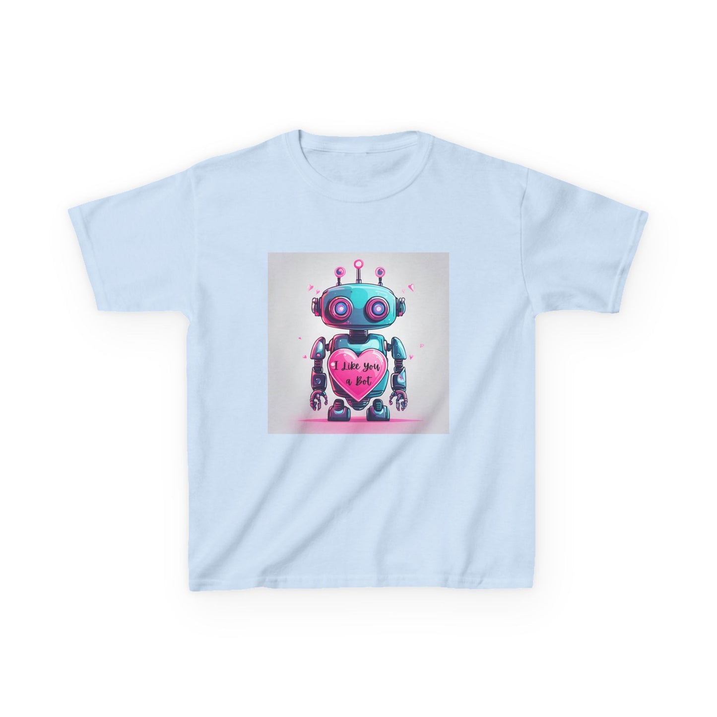 I Like You a Bot - Blue Robot Valentine's Kids Tee