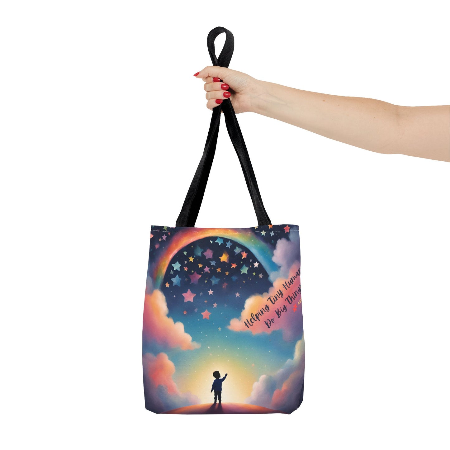 Helping Tiny Humans Do Big Things Tote - Inspiring Kids to Reach for the Stars