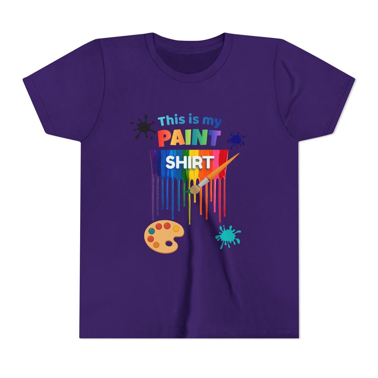 This Is My Paint Shirt Youth Tee | Rainbow Paint Drip Art Palette
