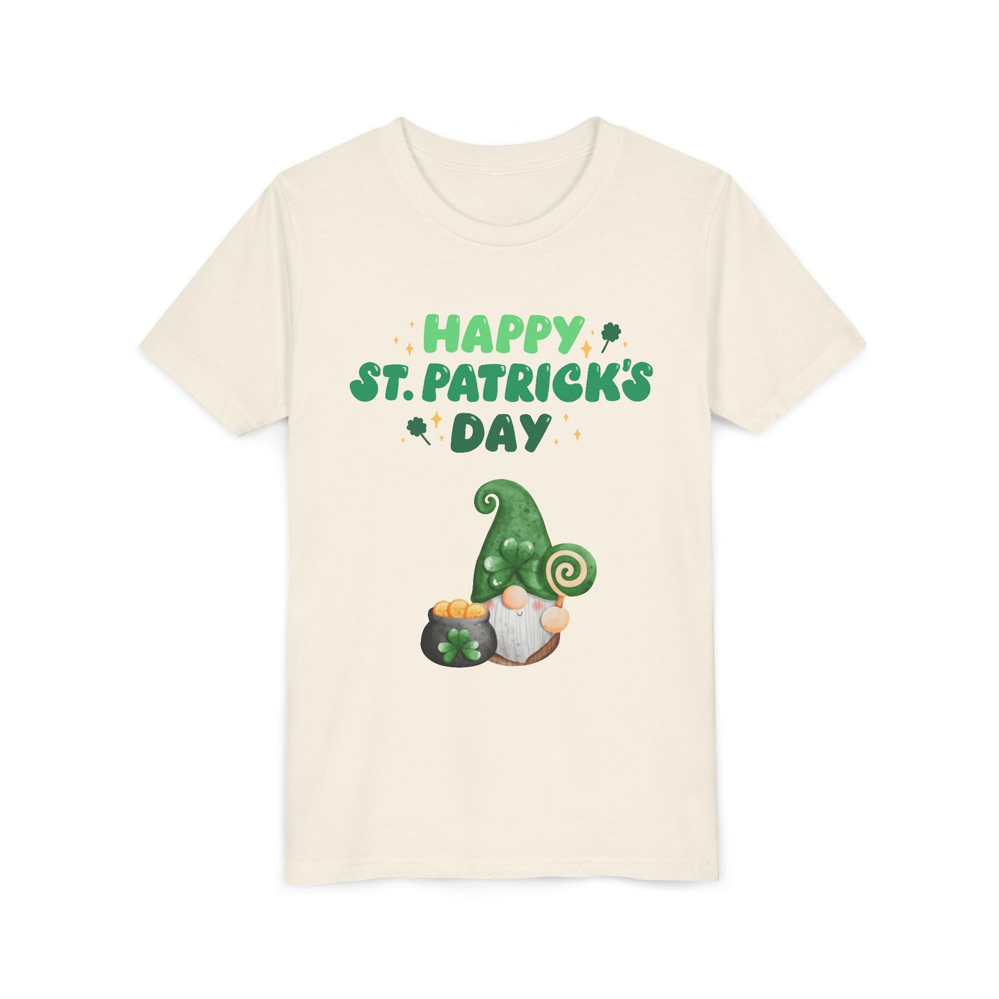 Happy St. Patrick's Day Gnome Youth Tee | Shamrock, Pot of Gold