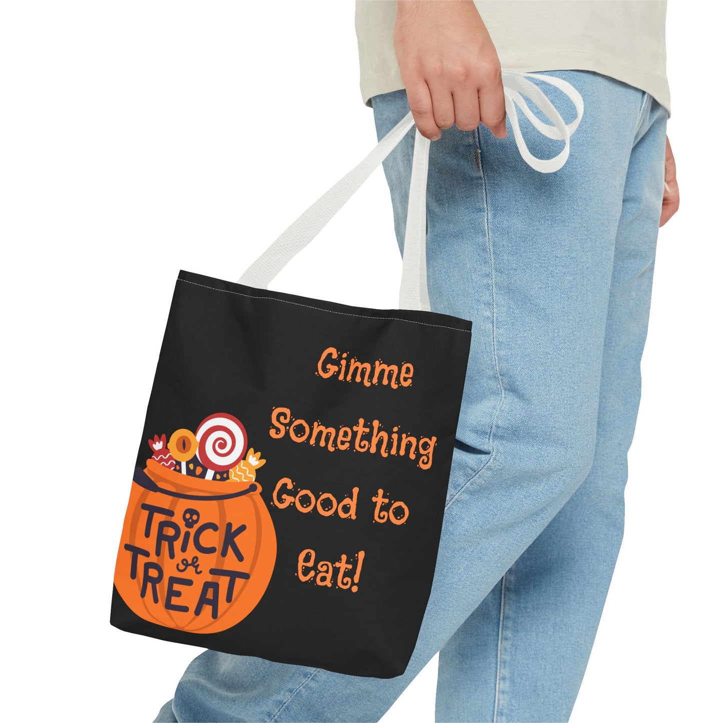 Gimme Something Good to Eat Tote Bag | Halloween Trick-or-Treat Bag | Reusable Candy Bag