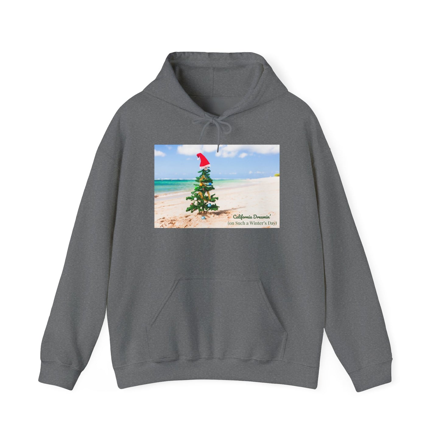 California Dreamin (on Such a Winter's Day) Hoodie - Featuring Santa Tree on the Beach