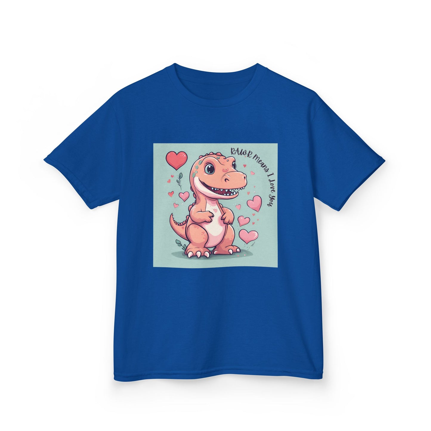 RAWR Means I LOVE YOU - Tan Dino Valentine's Kids Tee