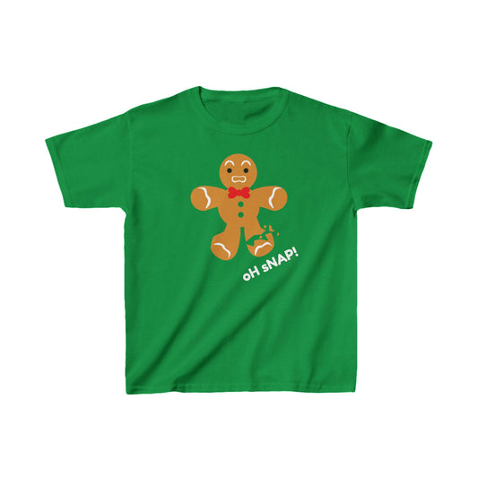 Oh Snap! Broken Gingerbread boy Kids Tee - Funny Holiday Shirt for Christmas and Gingerbread Fans