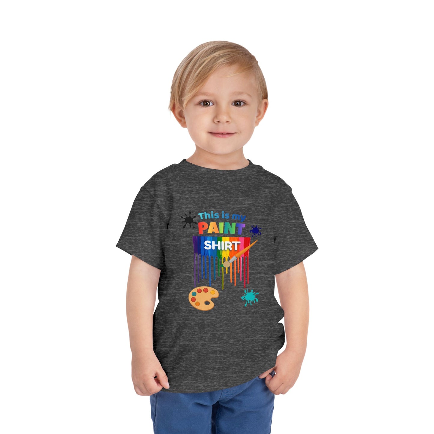 This Is My Paint Shirt Toddler Tee | Colorful Paint Palette Drips, Art Splash Design