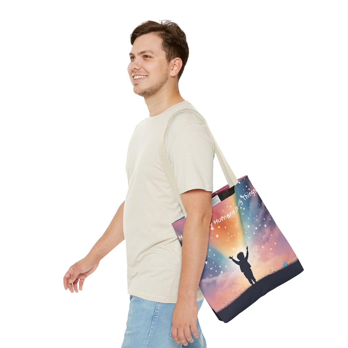 Helping Tiny Humans Do Big Things Tote - Inspiring Kids to Reach for the Stars