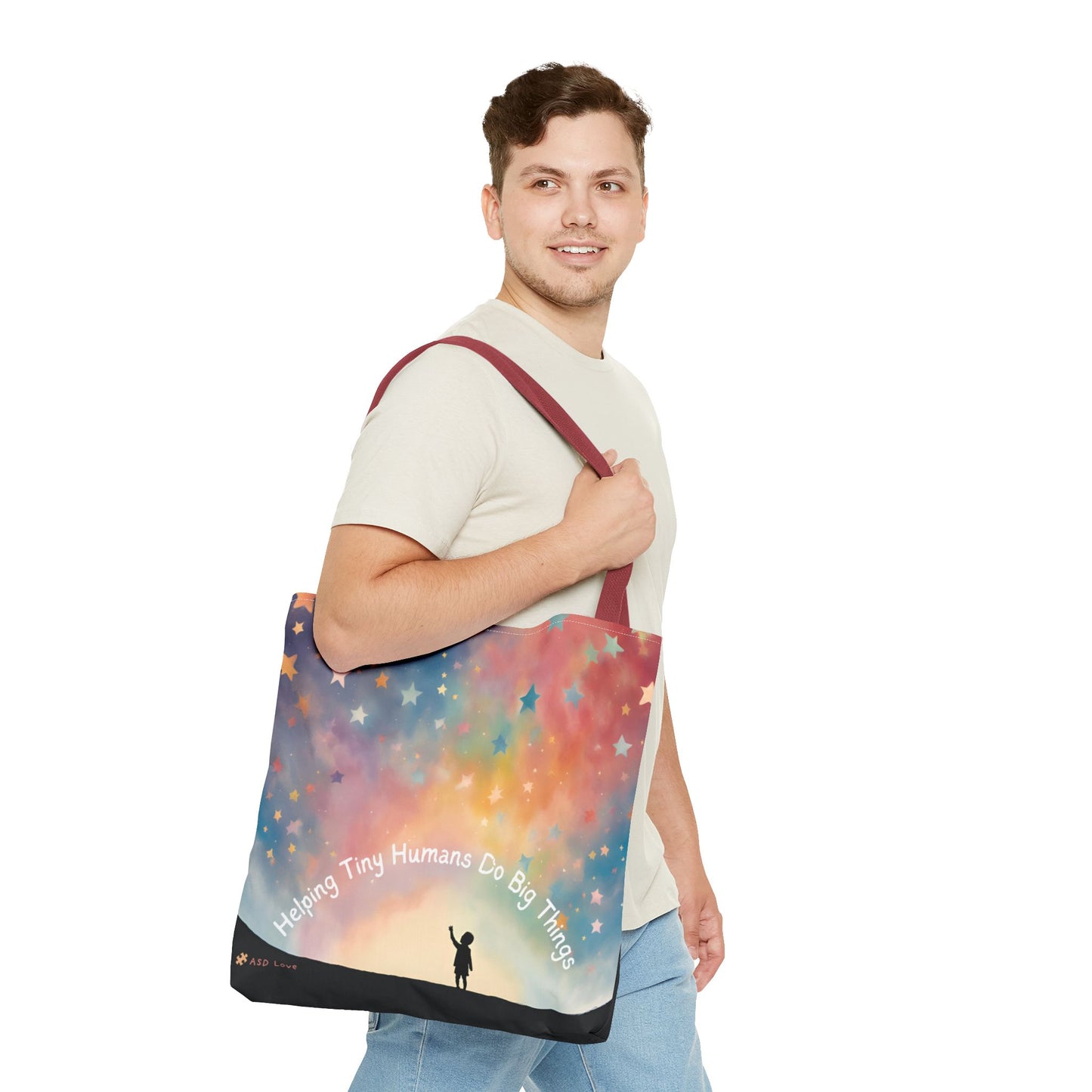 Helping Tiny Humans Do Big Things Tote - Inspiring Kids to Reach for the Stars