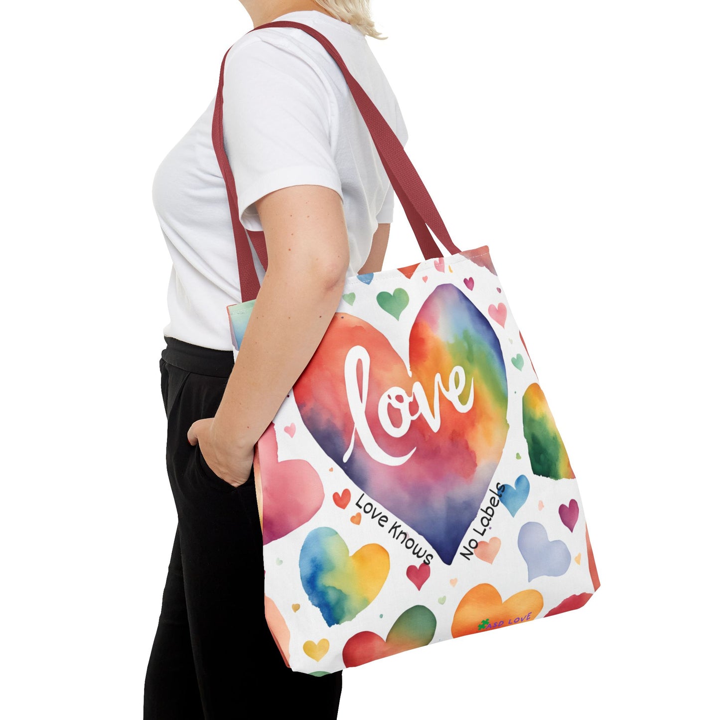 Love Knows No Labels - Hearts, Hearts, Hearts Tote Bag - Embrace Every Difference