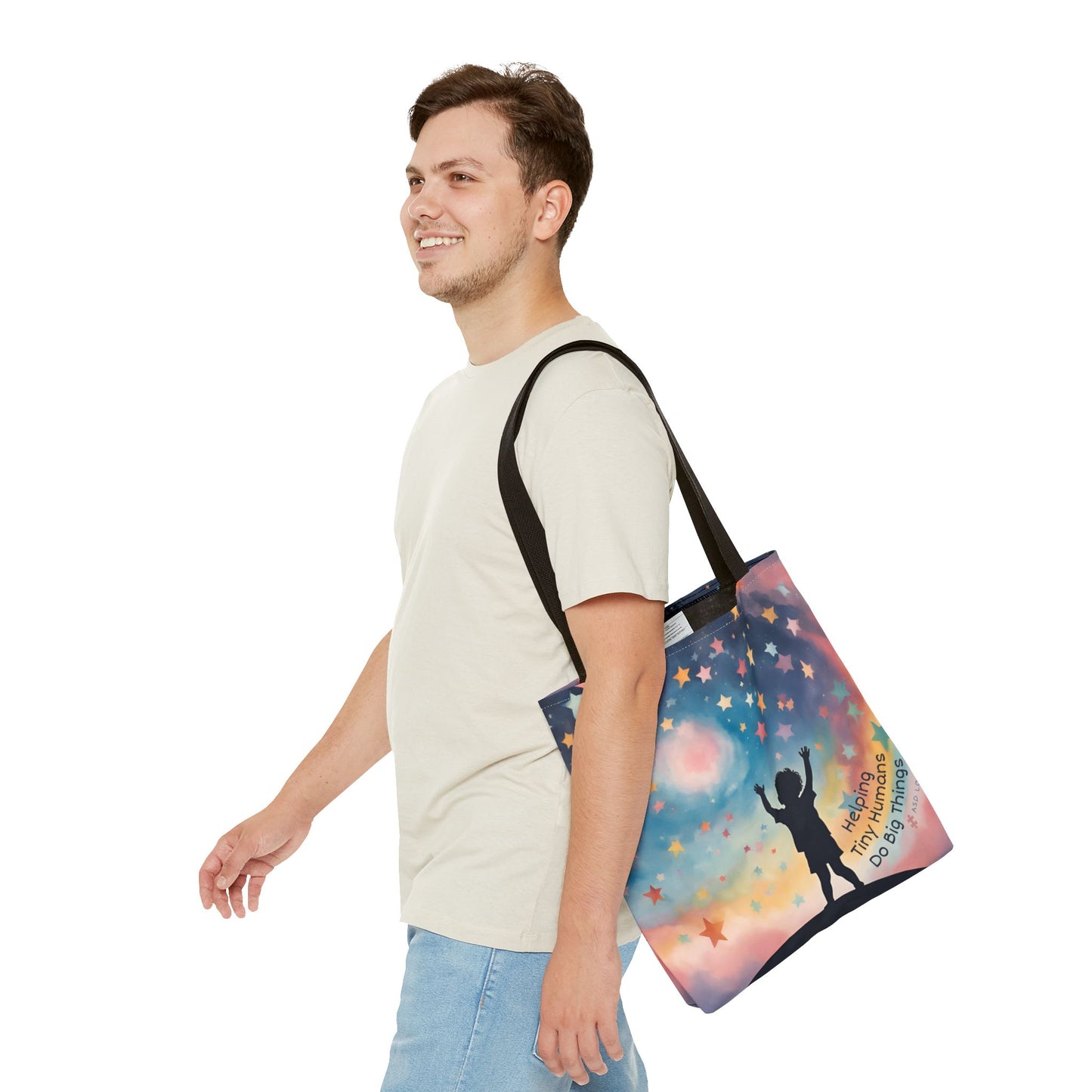 Helping Tiny Humans Do Big Things Tote - Inspiring Kids to Reach for the Stars