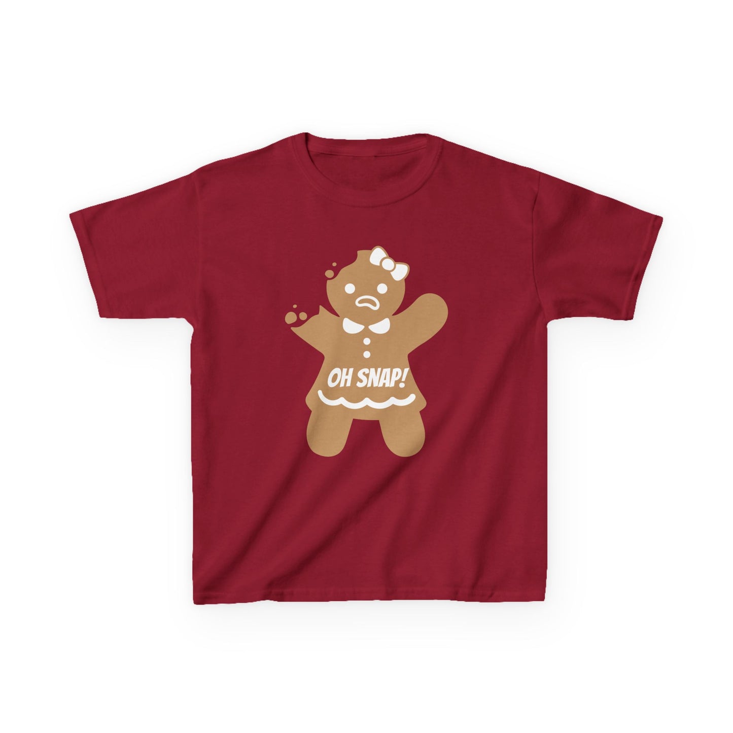 Oh Snap! Broken Gingerbread Girl, Kids Tee - Funny Holiday Shirt for Christmas and Gingerbread lovers