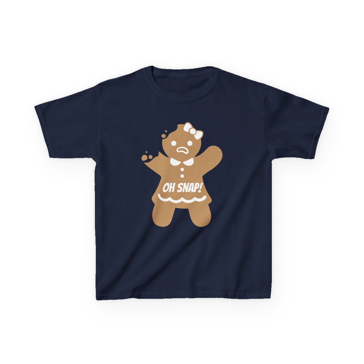 Oh Snap! Broken Gingerbread Girl, Kids Tee - Funny Holiday Shirt for Christmas and Gingerbread lovers