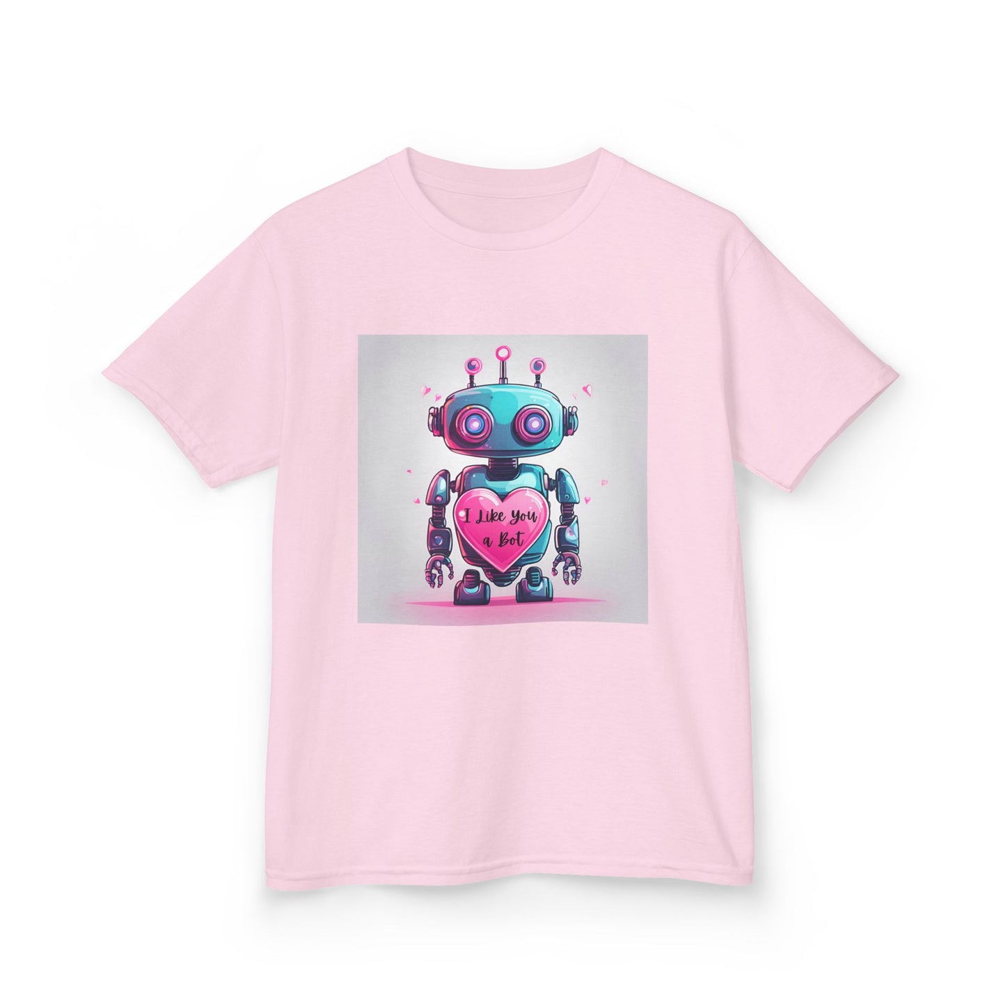 I Like You a Bot - Blue Robot Valentine's Kids Tee