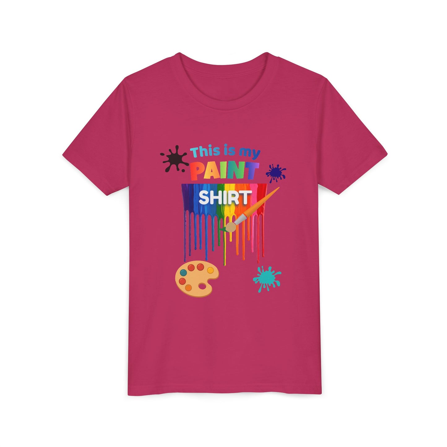 This Is My Paint Shirt Youth Tee | Rainbow Paint Drip Art Palette