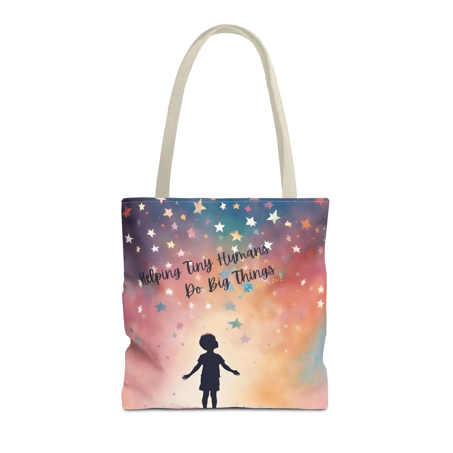 Helping Tiny Humans Do Big Things Tote - Inspiring Kids to Reach for the Stars