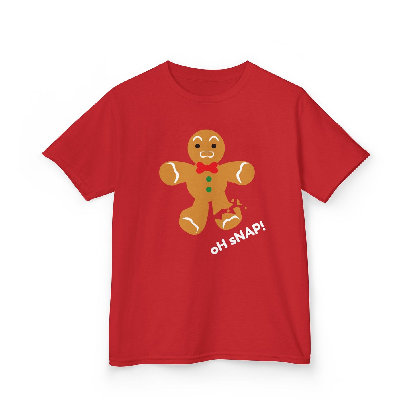 Oh Snap! Broken Gingerbread boy Kids Tee - Funny Holiday Shirt for Christmas and Gingerbread Fans