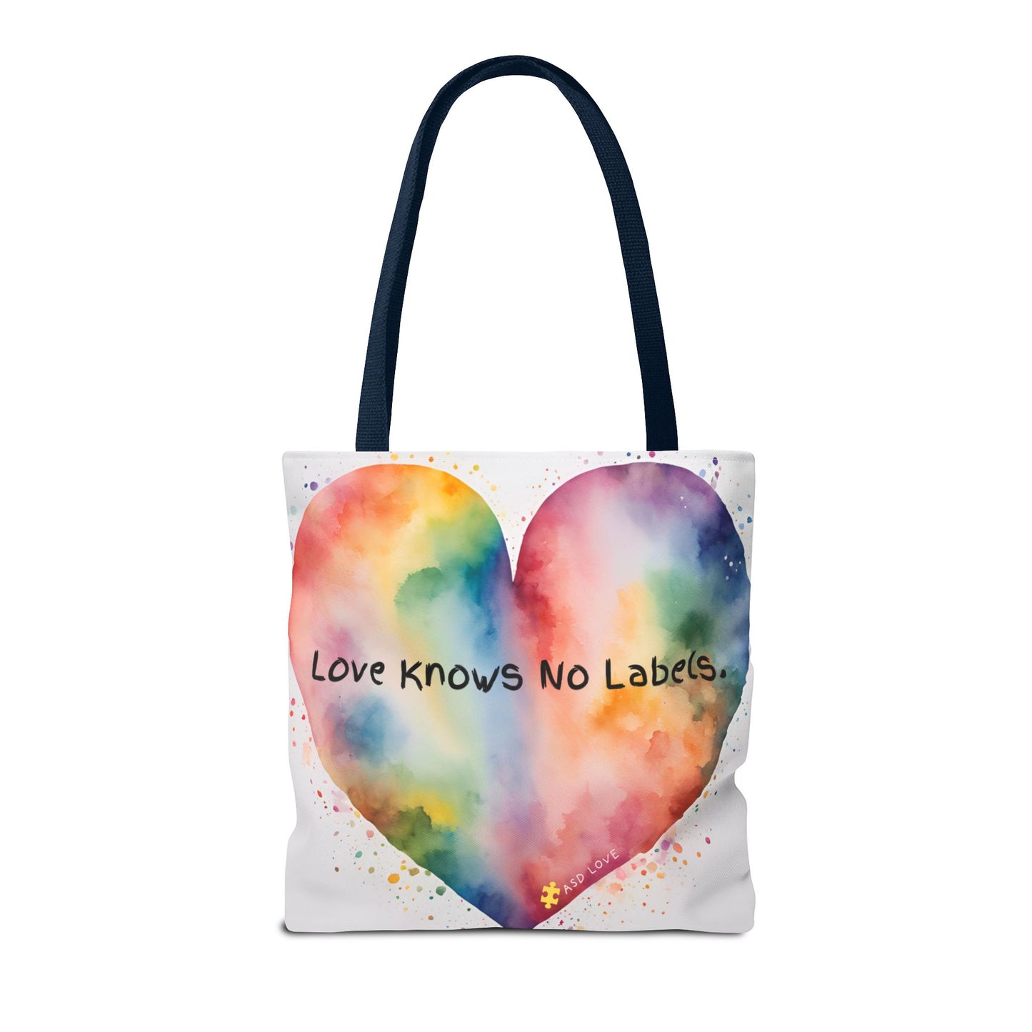 Love Knows No Labels - Big Heart Tote Bag - Show Your True Colors