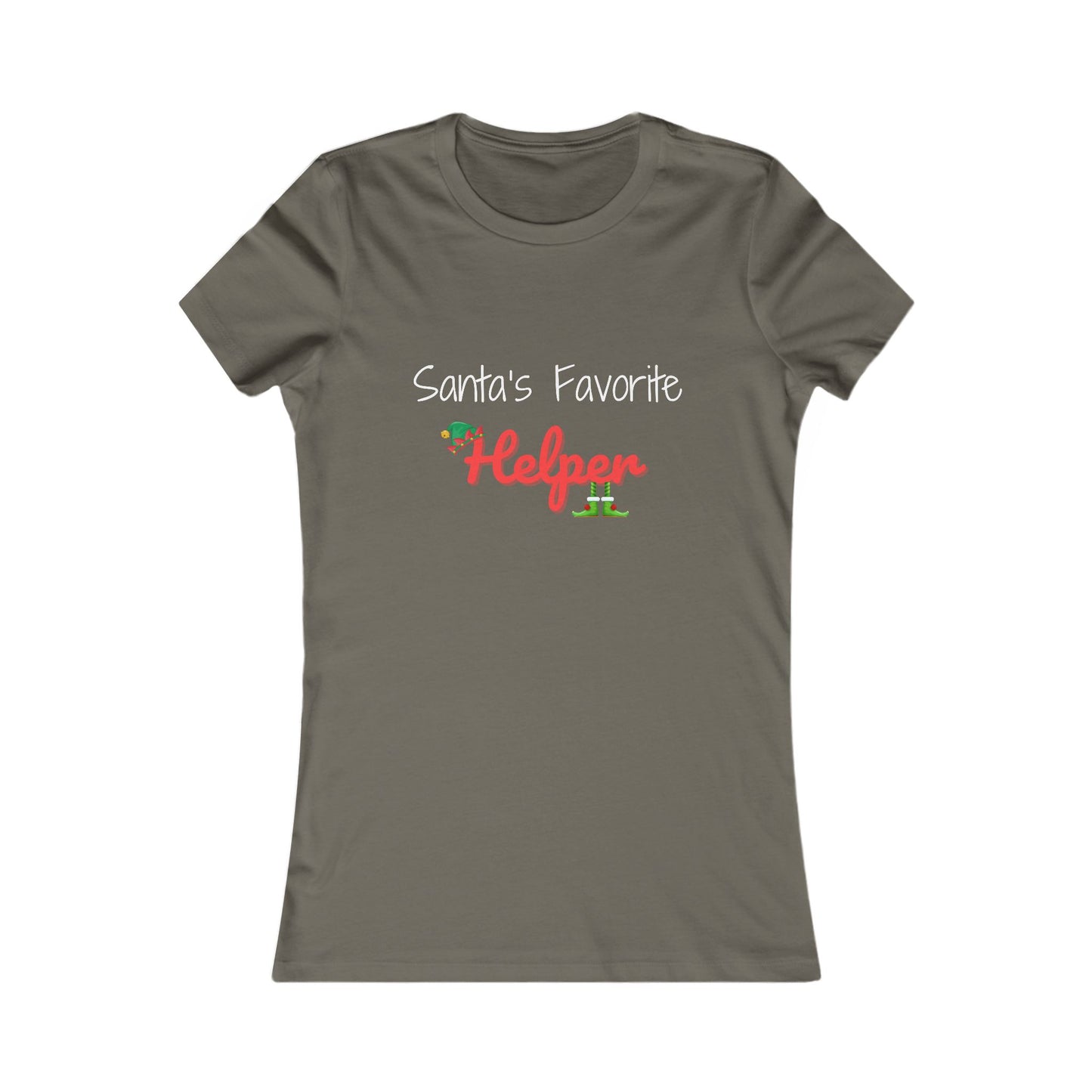 Santa's Favorite Helper Christmas Shirt (WF) - Festive Elf Hat and Shoes Holiday Tee