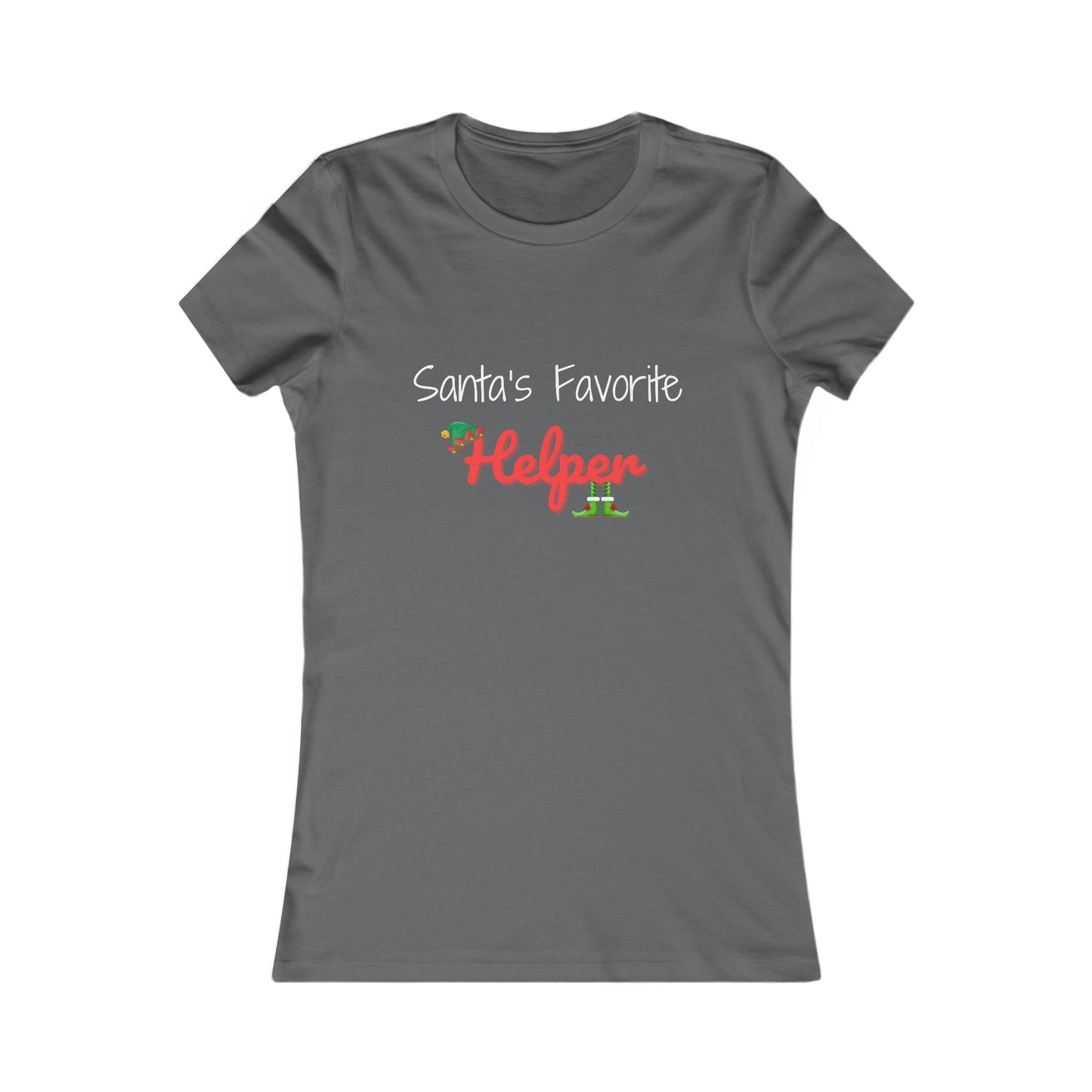 Santa's Favorite Helper Christmas Shirt (WF) - Festive Elf Hat and Shoes Holiday Tee