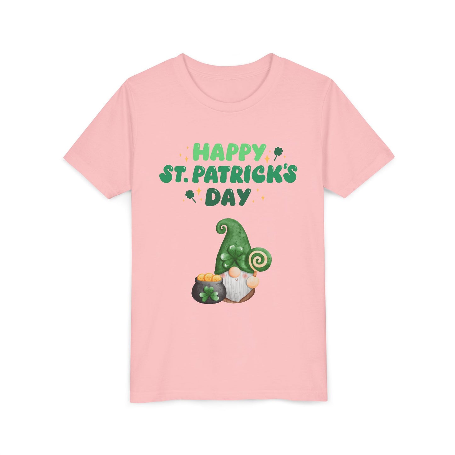 Happy St. Patrick's Day Gnome Youth Tee | Shamrock, Pot of Gold