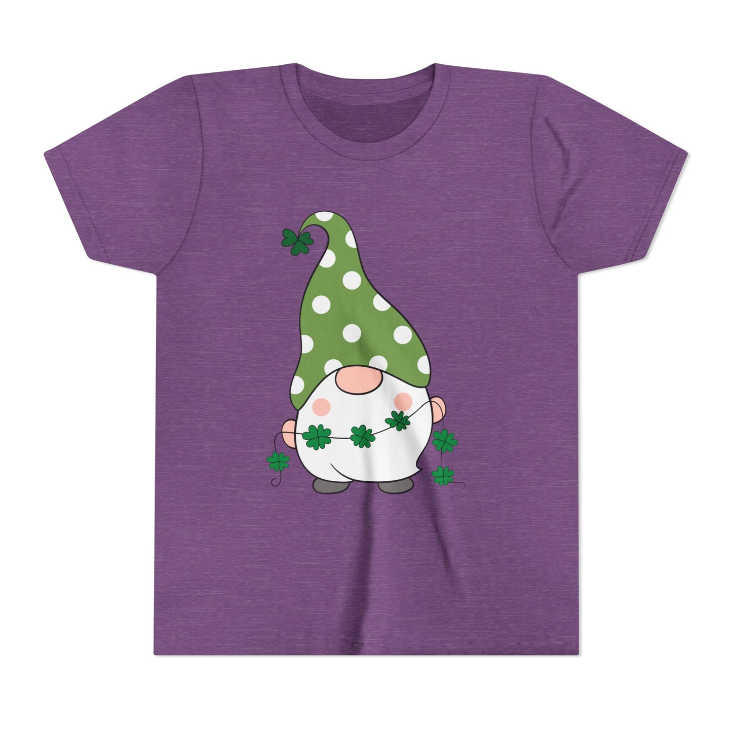 St. Patricks Gnome Youth Tee | Green Polka Dot Hat with Shamrocks