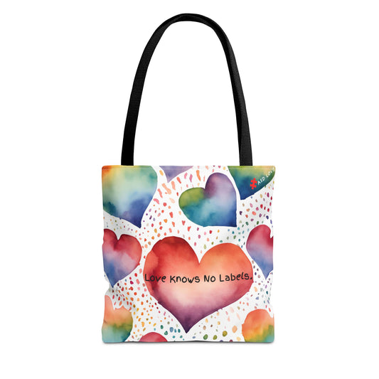 Love Knows No Labels Heart Balloons Tote Bag - Rise Above Division