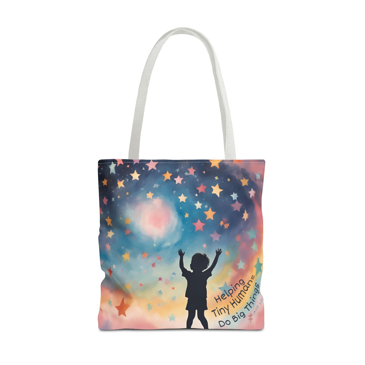 Helping Tiny Humans Do Big Things Tote - Inspiring Kids to Reach for the Stars