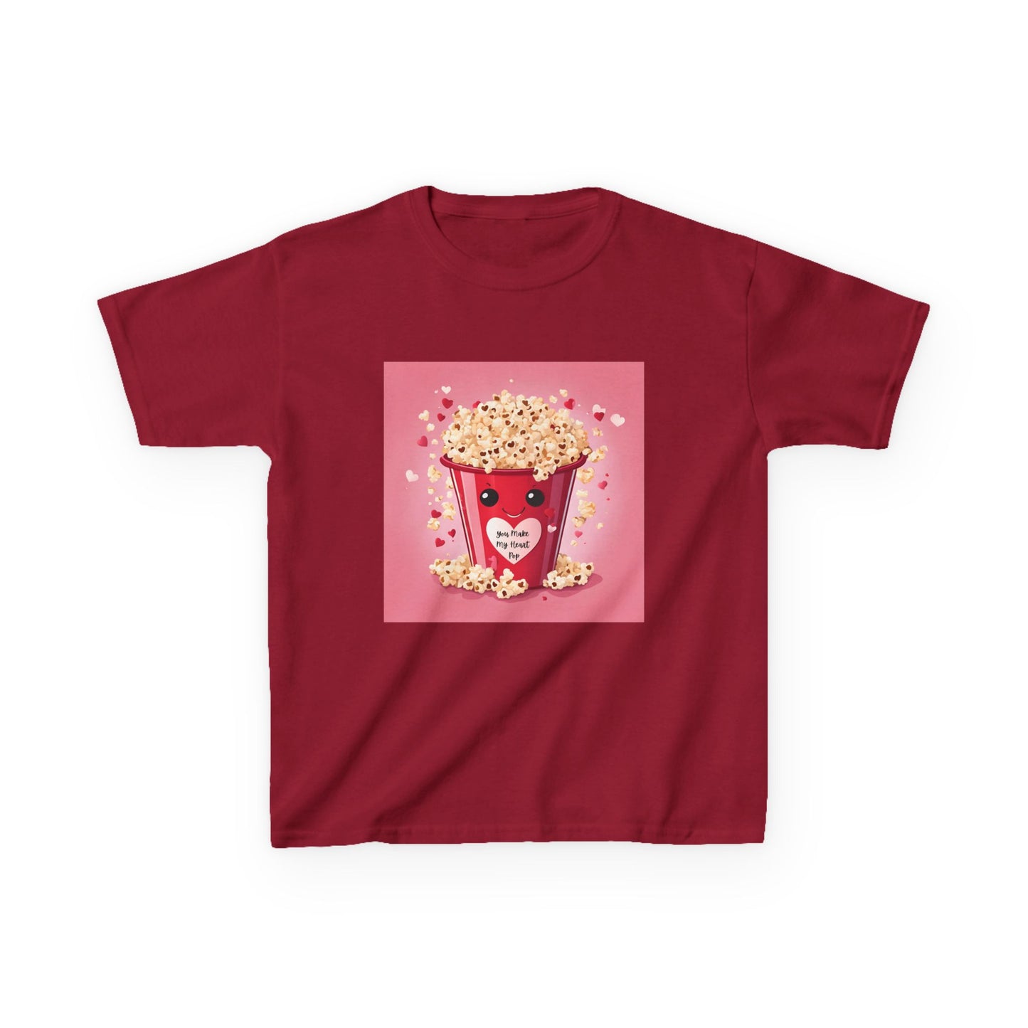 You Make My Heart Pop - Smiling Popcorn Valentine Kids Tee
