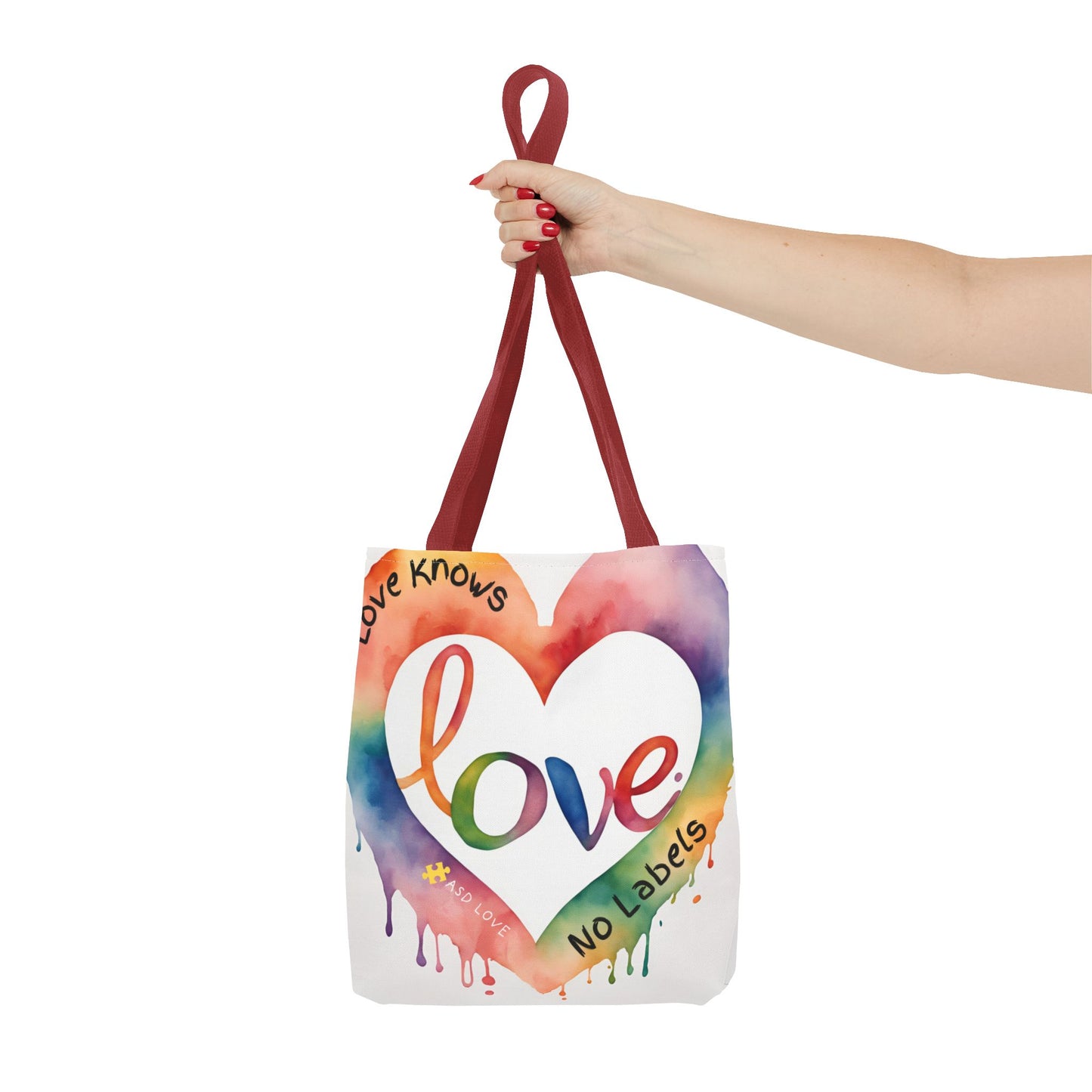 Love Knows No Labels Watercolor Drip Tote Bag - Embrace Acceptance & Harmony