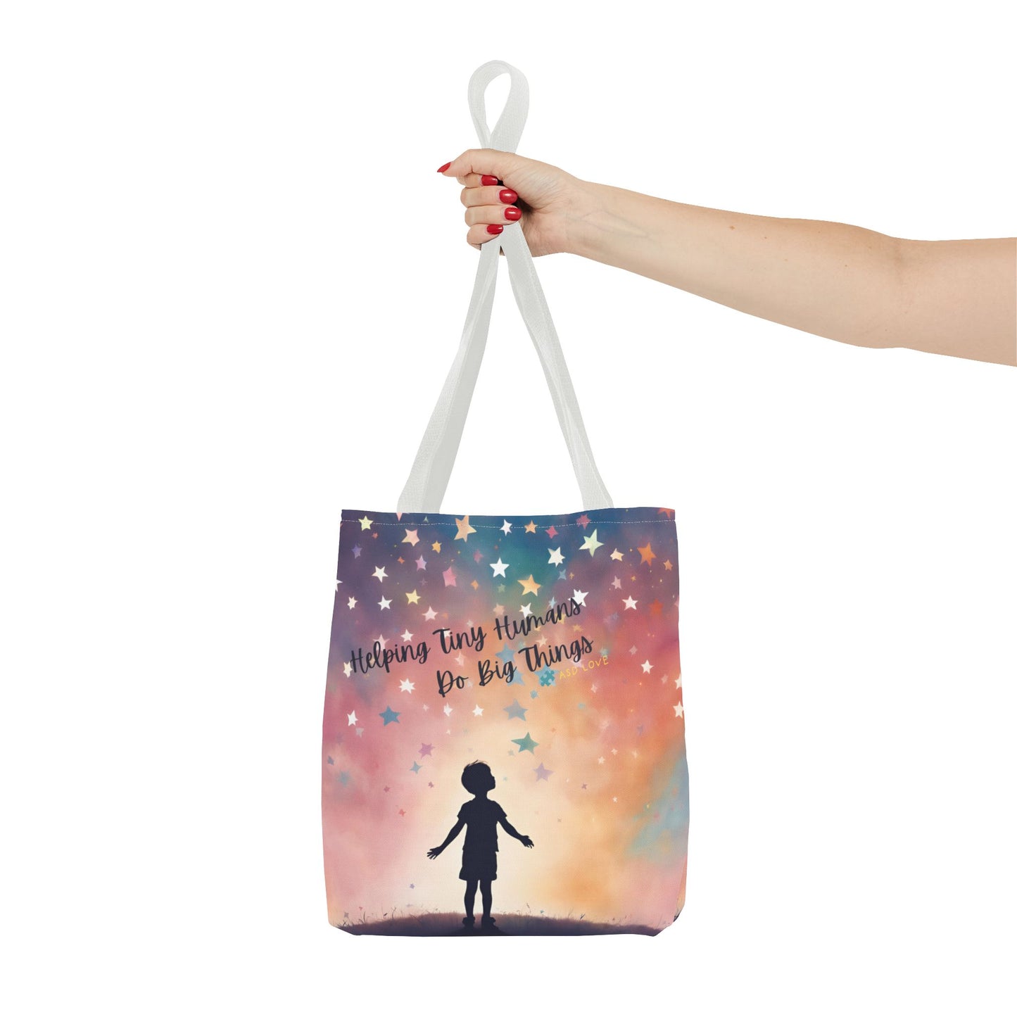 Helping Tiny Humans Do Big Things Tote - Inspiring Kids to Reach for the Stars