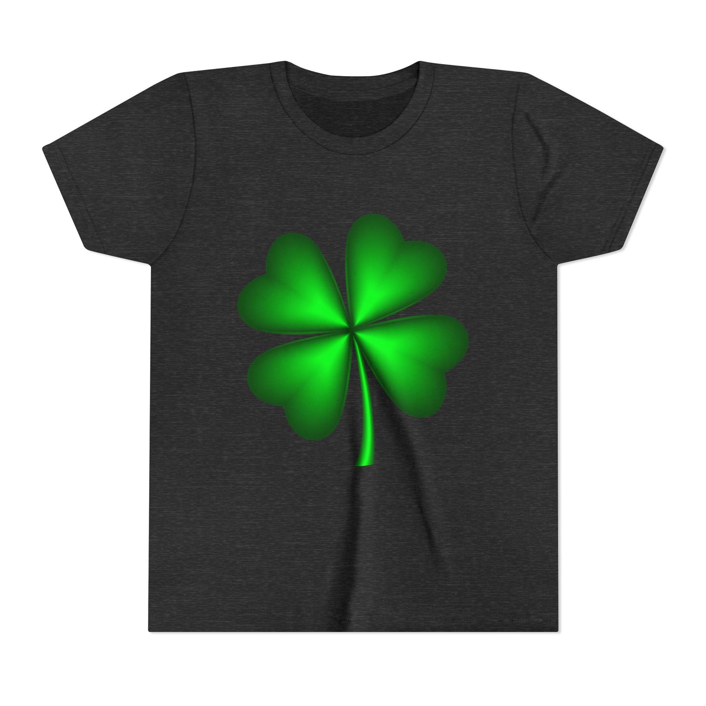Green Four-Leaf Clover Youth Tee | St. Patrick's Day Shamrock Shirt