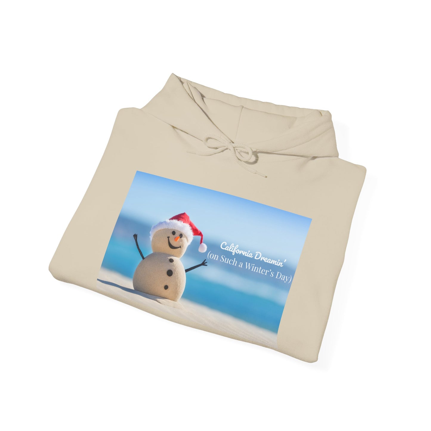 California Dreamin Hoodie | Funny Beach Snowman Christmas Sweatshirt | Warm Holiday Hoodie | Winter Vacation Gift | Unisex Fit