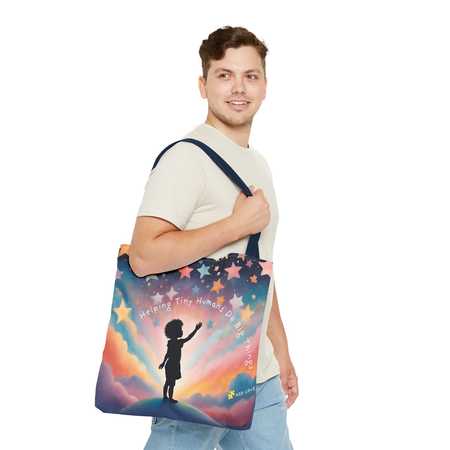 Helping Tiny Humans Do Big Things Tote - Inspiring Kids to Reach for the Stars