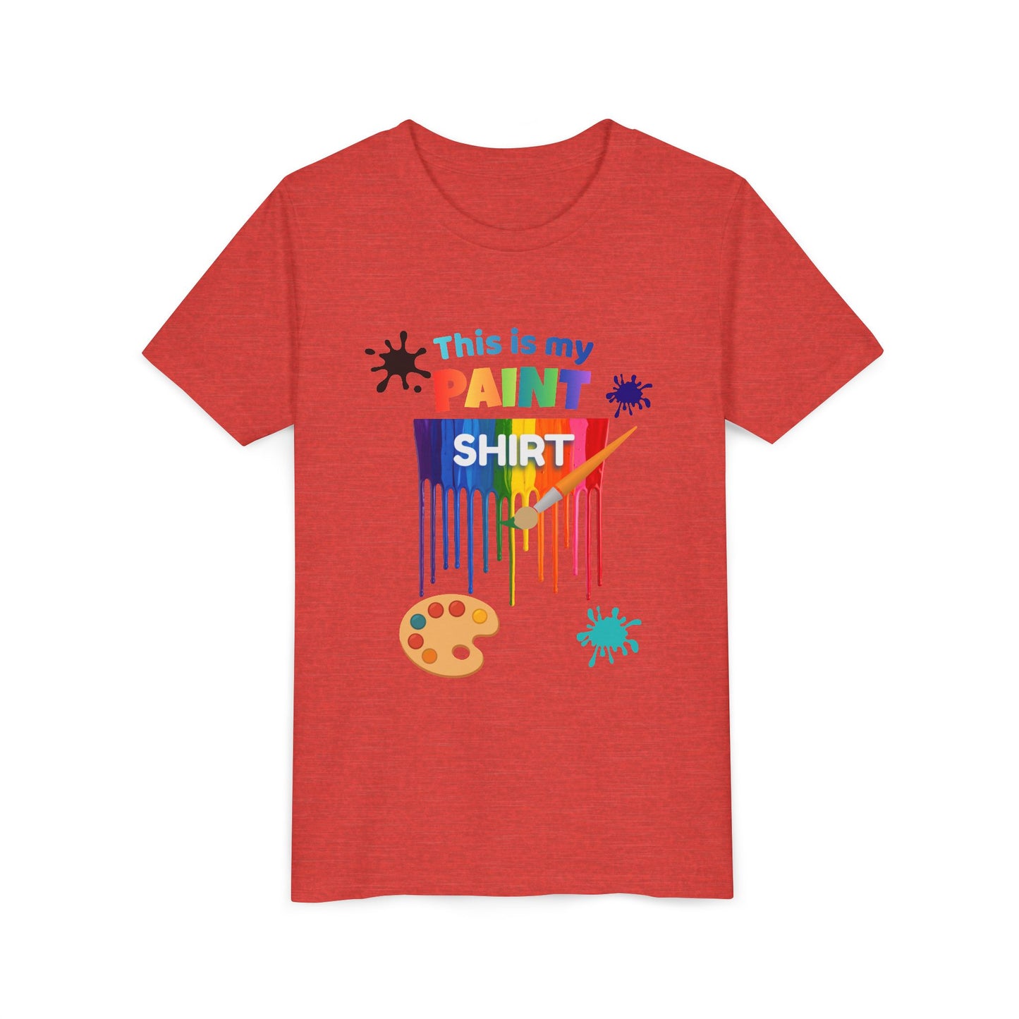 This Is My Paint Shirt Youth Tee | Rainbow Paint Drip Art Palette