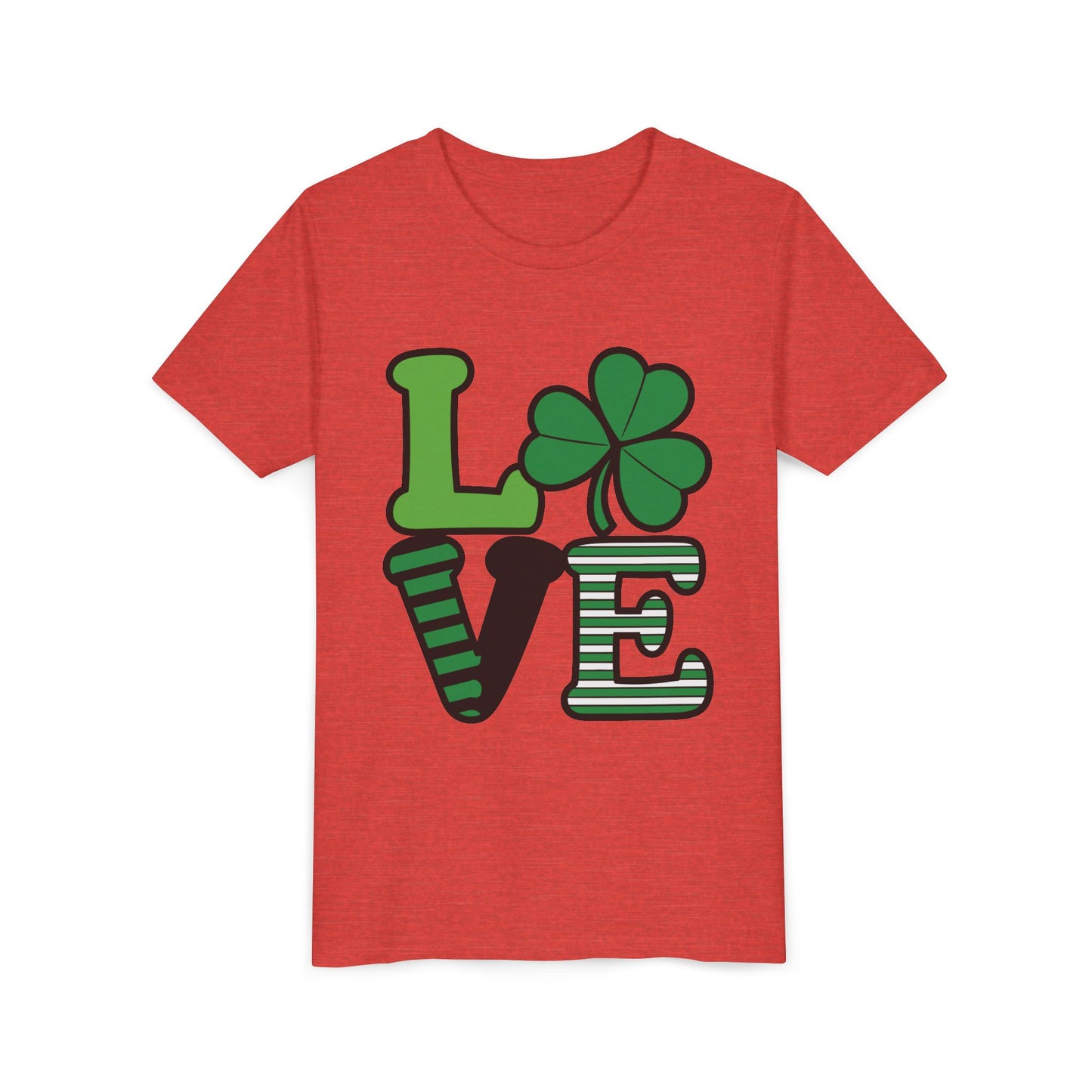 LOVE Shamrock Youth Tee | St. Patrick's Day Clover Graphic