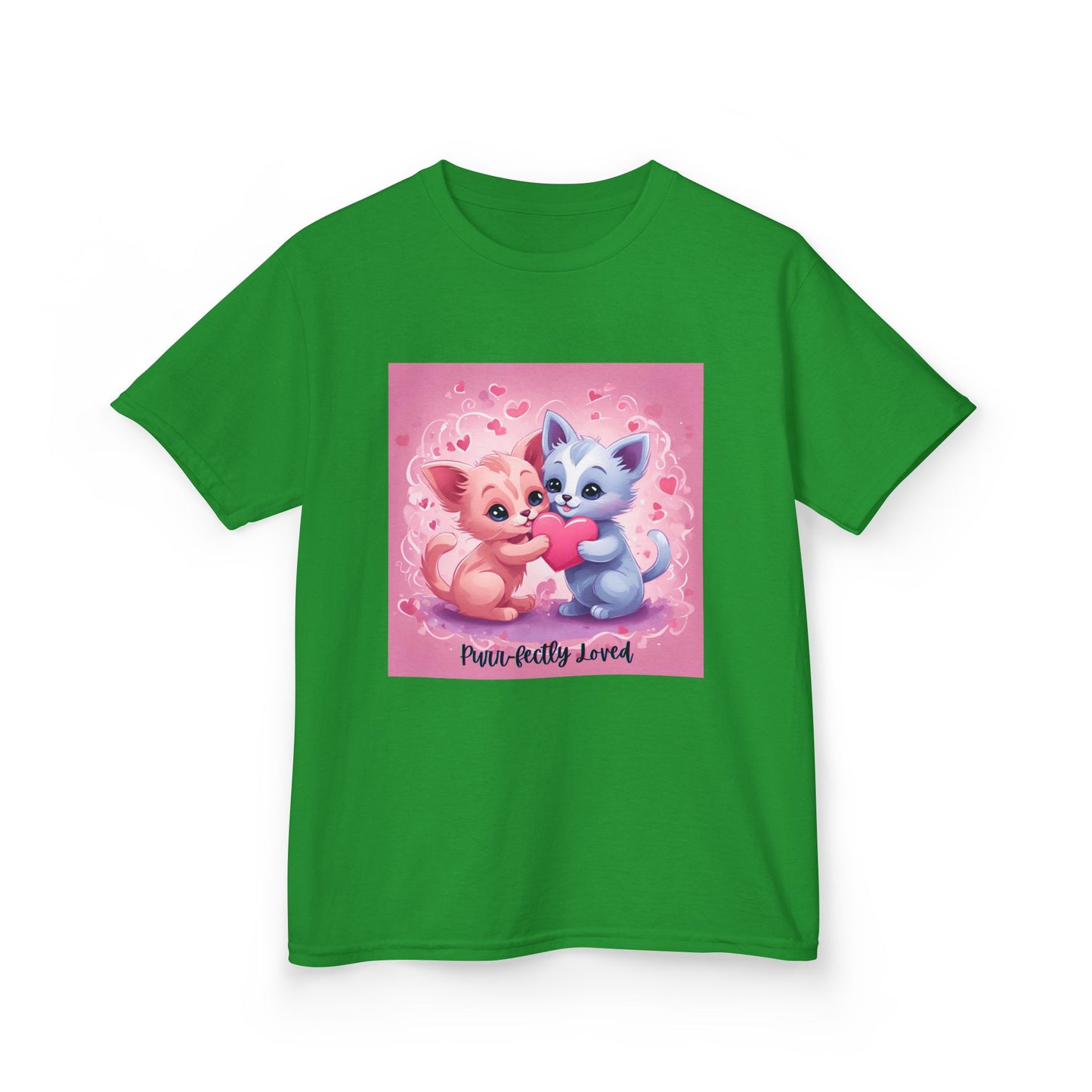 Purr-fectly Loved - Pink & Blue Kittens Valentine's Kids Tee